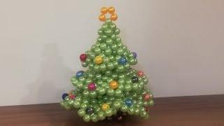 Diy Christmas tree made of beads.  Новогодняя елка из бусин .