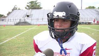 Student at Cooper City high makes history as first female football player