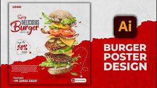 Illustrator CC Tutorial | Graphic Design | Fast Food Poster Deign