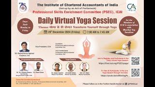 Daily Virtual Yoga Session for the Members of ICAI in association with Bhartiya Yog Sansthan