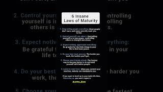 6 insane Laws of Maturity you must know #mindset  #quote #psychology #motivation