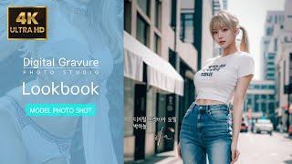 [4K Ai art] 청바지가 잘 어울리는 여자   lookbook, ai lookbook 19, ai 19 photo, ai 19 art