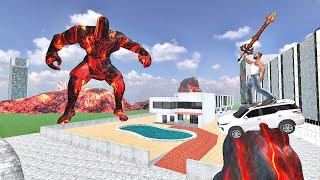 Franklin Becomes Superhero Fight Giant Lava Monster - INDIAN BIKES DRIVING 3D