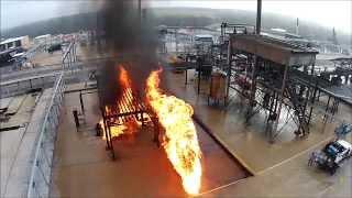 Texas A&M Industrial Fire School - Chemical Pump Row Burn