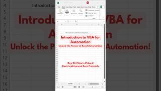 Automate Excel Like a Pro with VBA! Excel Tutorial Day 24, Video 4 #excel #shorts #ytshorts #ytviral