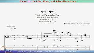 Pica Pica (Valse Venezuela) Arr for Classical Guitar with Tab