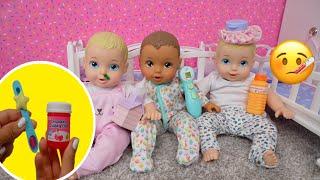 Perfectly Cute baby dolls Cold Morning Routine feeding and changing