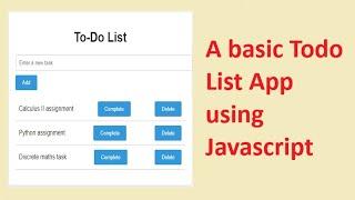 Build a Todo list app in HTML, CSS & JavaScript in 2023 | JavaScript tutorial for beginners