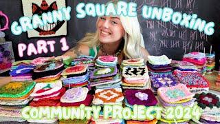 Unboxing YOUR granny squares - Community Crochet Project 2024 *PART 1*