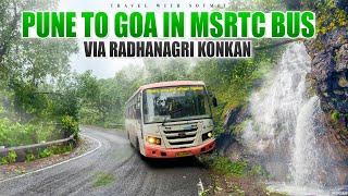 SCENIC MSRTC bus journey in Konkan | PUNE to GOA Cheapest Bus | Hirkani DELUXE Bus