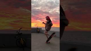 Красный закат и трюки на лонгборде! / Red sunset and longboard tricks! 