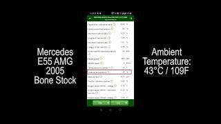 E55 Kompressor Live Intake Air Temps (IAT) and Advance Timing - Bone Stock