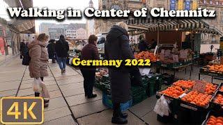 Walking in Centrum of Chemnitz- Germany 2022 