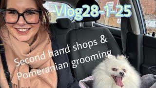 New year vlogs let’s go charity shop thrifting & dog groomers with my Pomeranian 28-1-25 #thrift