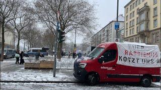 Ankunft in Dresden "Flamme der Erinnerung" & Gegendemo 13.2.25