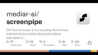 GitHub - mediar-ai/screenpipe: 24/7 local AI screen & mic recording. Build AI apps that have the ...