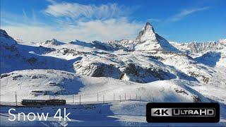 Snow 4k (Ultra HD)⎜Relaxing Music⎜Earth from Above