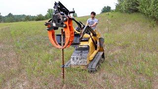 Cleaning up around the future shop and sawmill site