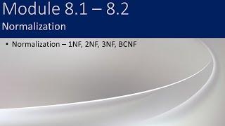 8.1 - 8.2 - Normalization