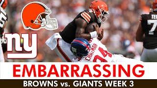 Browns vs. Giants INSTANT REACTION: Deshaun Watson Highlights, Injury News Ft. Multiple Starters