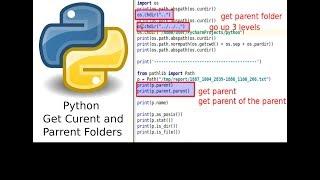 Python 3 Simple Examples get current folder and go to parent