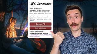 I made a completely customizable NPC generator and released it for free.