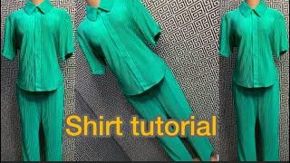 How to cut and sew a female button down shirt ( detailed and beginners friendly) #shirts #oma #diy