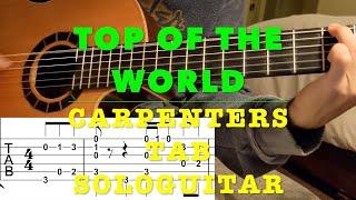 Top Of The World TAB | EASY finger style guitar no capo Carpenters