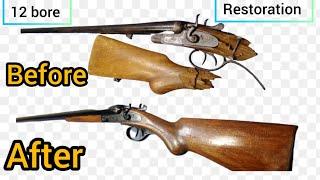 12 Bore new but dabble barrel  Gun Restoration Before After Gun Restoration