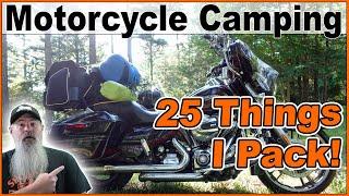 Motorcycle Camping 25 Things I pack on my HARLEY DAVIDSON!