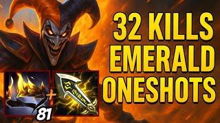 32 Kills Shaco Emerald Fiesta - S15 Ranked [League of Legends] Full Gameplay - Infernal Shaco