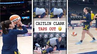 HILARIOUS: Caitlin Clark Taps Out!  Katie Lou Gets the Submission in Warmups! 