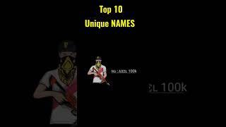 Top 10 Free Fire Unique Nick Name | Free Fire Unique Names |FF Name |