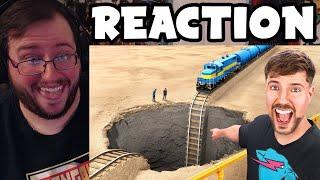 Gor's "Train Vs Giant Pit by MrBeast" REACTION