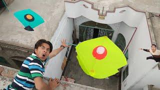 Big Patang vs Colour Ful Cutting Kite Catch | Kites