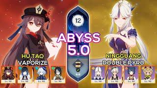 C0 Hu Tao Vaporize & C6 Ningguang Double Pyro | Spiral Abyss 5.0 | Genshin Impact