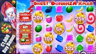 Miser €1.000 en ACHAT DE BONUS FREE SPINS ️ sur la machine à sous SWEET BONANZA X-MAS