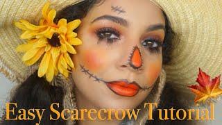 Easy Scarecrow Halloween Makeup Tutorial