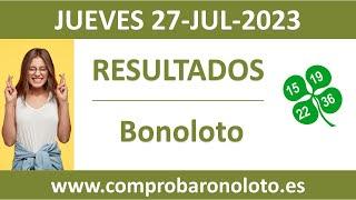 Resultado del sorteo Bonoloto del jueves 27 de julio de 2023