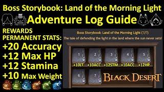 +20 Accuracy Perma Stats, Boss Storybook Land of Morning Light Adventure Log Guide Black Desert BDO