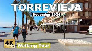 Torrevieja - Promenade and Beach, December - Spain | Costa Blanca - Walking tour [4k 60fps]