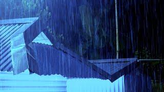 Rain Sounds for Sleep - Light rain and thunder on the roof in the misty forest is great for sleep