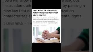 Iowa allows for students to receive religious instructions. #Iowa #usa #America #Christianity