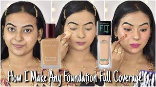 How To Apply Foundation / How I Make Any Foundation Full Coverage/ #makeupfornoobs