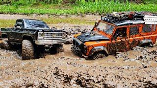 CLEARANCE and WHEELS DECIDE the outcome of the battle!  Land Rover tried its best. RC OFFroad 4x4