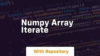 numpy array iterate