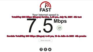 TotalPlay 200 Mbps Megas Service 4 40 pm July 19, 2021  4th test