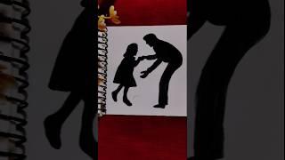 Father Daughter Drawing with Colour ️ #art #drawing #shorts #viral #nishicreativecraft #trending