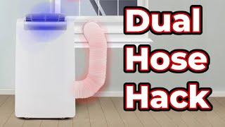 Making Portable Air Conditioner More Efficient | Dual Hose Hack