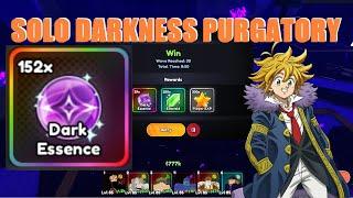 SOLO ELEMENTAL CAVERN OF DARKNESS PURGATORY FOR DARK ESSENCE MELIODAS EVO | Anime Last Stand Roblox